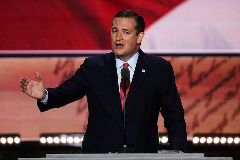 Ted Cruz, durante discurso na convenção republicana