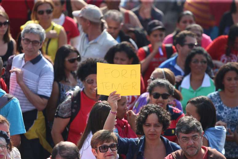 "Fora Temer" era uma das frases utilizadas na manifestação em São Paulo