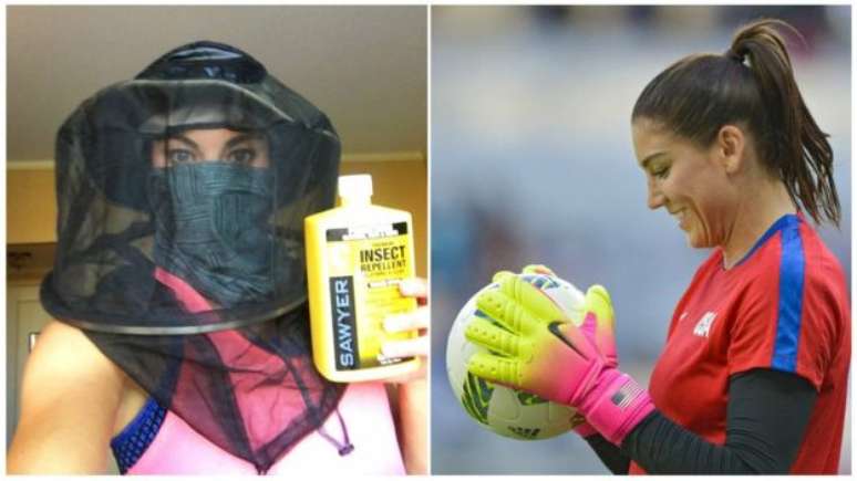 Veterana do futebol feminino, a americana Hope Solo se tornou alvo de 'bullying' da torcida brasileira ap&oacute;s publica&ccedil;&otilde;es sobre medo de contrair o v&iacute;rus Zika no Brasil