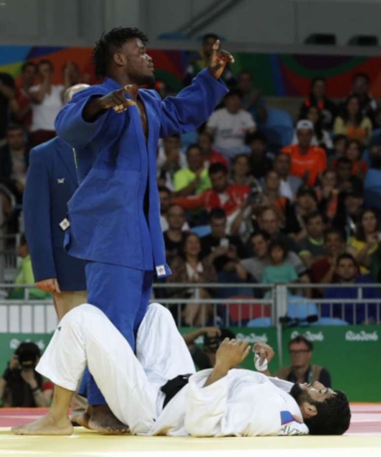 Popole Misenga após sua vitória nos Jogos do Rio de Janeiro (Foto: AFP/JACK GUEZ)