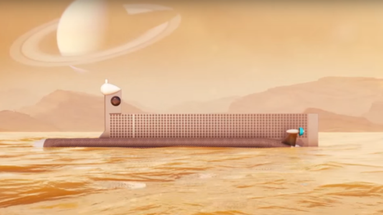 Desenho de um possível submarino para explorar as águas de Titã