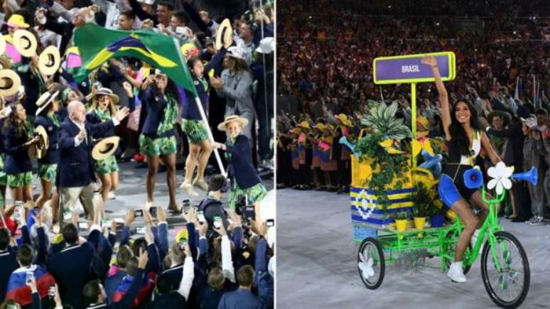 Selega&ccedil;&atilde;o brasileira foi encabe&ccedil;ada por uma atleta mulher - Yane Marques, medalhista no pentatlo moderno - e por uma modelo transexual, Lea T.