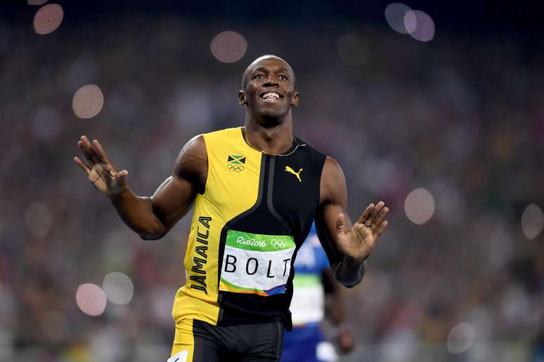 O corredor jamaicano Usain Bolt venceu pela terceira vez seguida a prova olímpica dos 100m rasos 