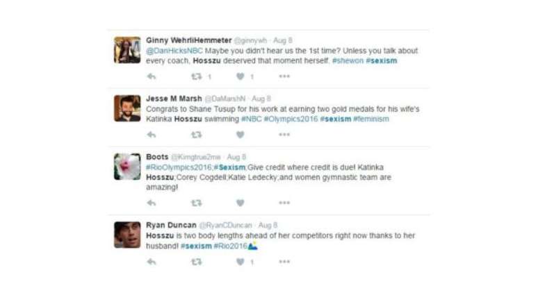 Tu&iacute;tes em ingl&ecirc;s criticam sexismo de comentarista americano, que atribuiu vit&oacute;ria de Hosszu ao seu marido e t&eacute;cnico