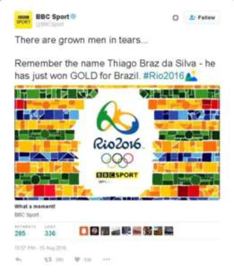 &#039;Lembre-se do nome Thiago Braz da Silva&#039;, diz tuíte da BBC