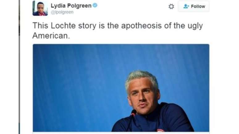 Tweet da jornalista Lydia Polgreen, do'New York Times', sobre o caso