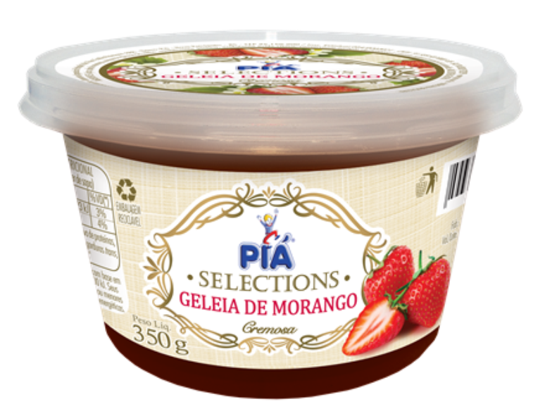 Imagem de pote de geleia de morango da marca Piá