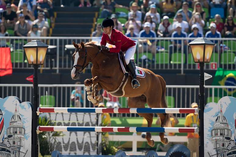 A portuguesa Luciana Diniz em prova de Salto realizada no último dia 14