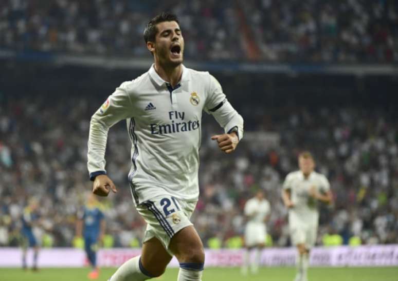 Morata abriu caminho para a vitória suada do Real Madrid (Foto: AFP/PIERRE-PHILIPPE MARCOU)