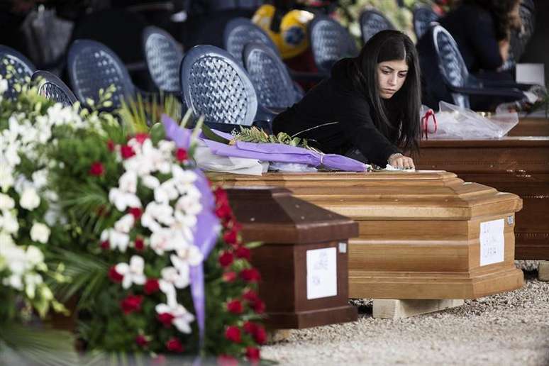 Funeral de vítimas do terremoto em Amatrice, região central da Itália