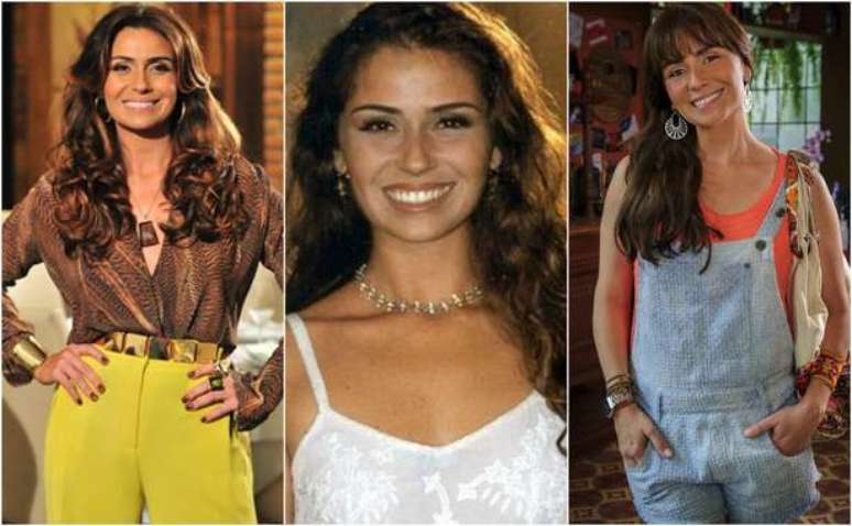 Giovanna na pele de Hel&ocirc; (Salve Jorge), Capitu (La&ccedil;os de Fam&iacute;lia) e Clara (Em Fam&iacute;lia). Fotos: Divulga&ccedil;&atilde;o/TV Globo.