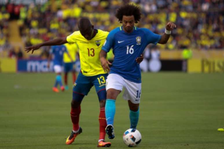 Marcelo teve boa participação no retorno à Seleção Brasileira (Foto: Juan Cevallos / AFP)