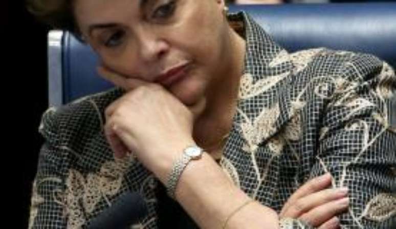 Dilma Roussef durante sua defesa no julgamento do impeachment no Senado