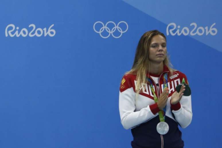 Previamente suspensa, Yulia Efimova foi à Olimpíada e conquistou duas medalhas de prata (Foto: AFP)