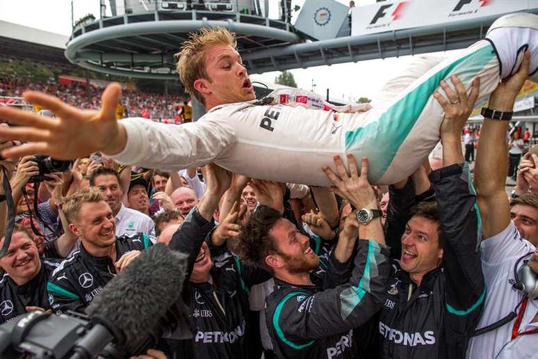 Nico Rosberg celebra vitória na Itália