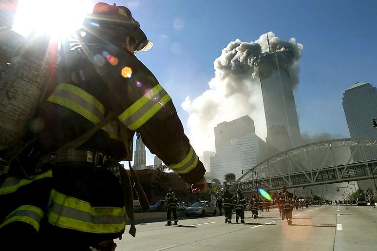 Imagem dos atentados às torres do World Trade Center, em Nova York, em 11 de setembro de 2001