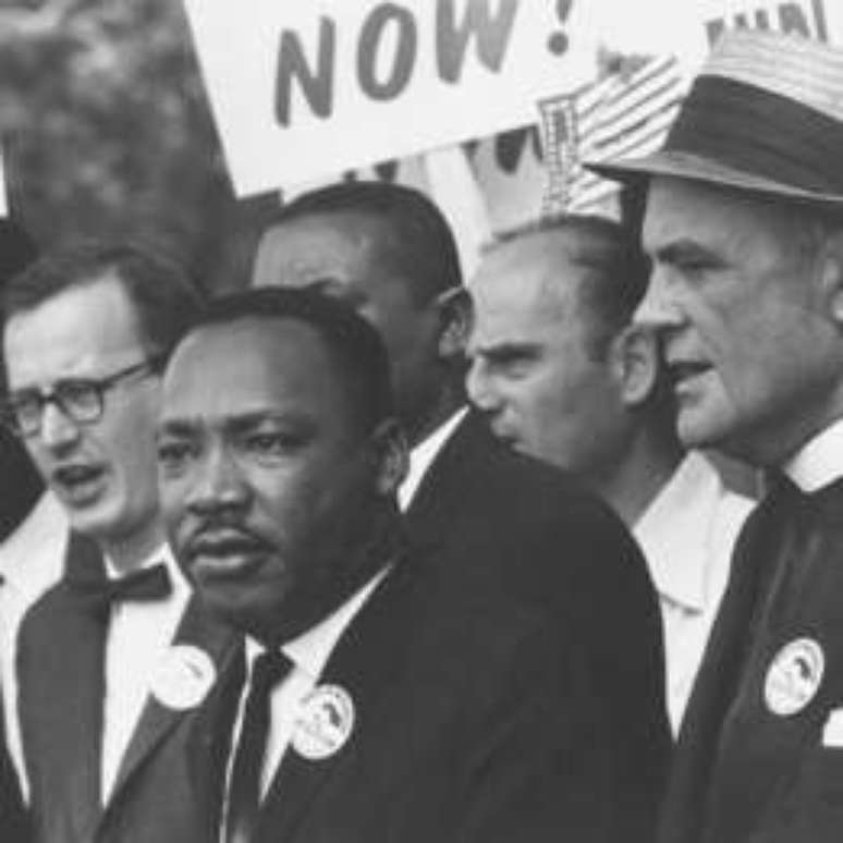 Marthin Luther King Jr. marcha por direitos civis para negros em Washington, nos EUA