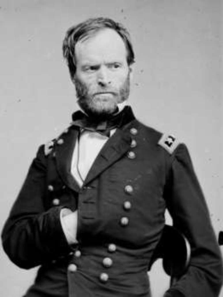 Retrato do general americano William T. Sherman