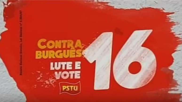 PSTU é um dos poucos que ainda mantem slogan, nome e número do partido nas campanhas para prefeito como essa peça publicitária da campanha à prefeitura do Rio de Janeiro