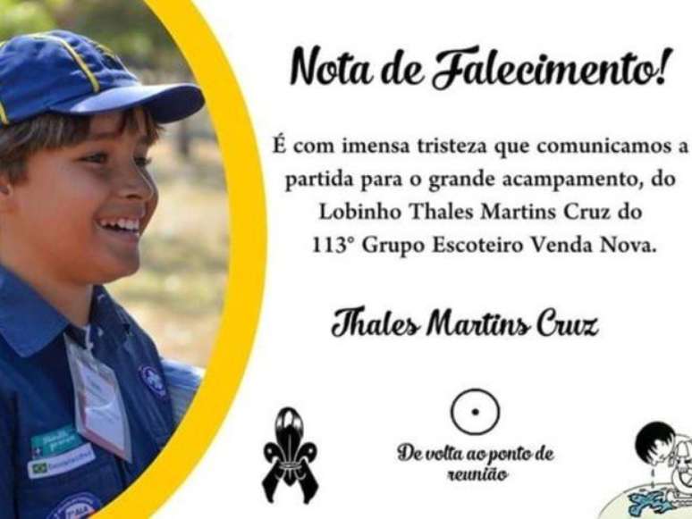 Comunicado de grupo de escoteiros sobre morte do menino Thales Cruz; mãe de garoto defende que poder público cuide de capivaras