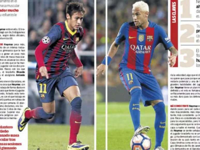 Jornal catalão destaca fortalecimento muscular de Neymar (Foto: Reprodução)