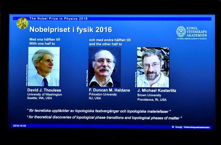 David Thouless, Duncan Haldane e Michael Kosterlitz são os vencedores do prêmio Nobel de Física de 2016