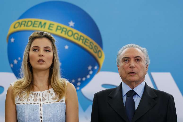 Presidente Michel Temer e a primeira-dama Marcela Temer, durante cerimônia de Lançamento do Programa Criança Feliz, em Brasília