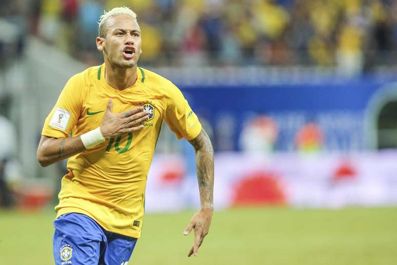 O atacante Neymar em ação pela Seleção Brasileira