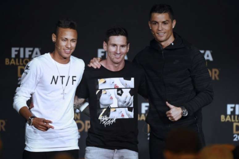 Bola de Ouro-2015: Messi, em primeiro, CR7, em segundo, e Neymar, em terceiro (Foto: AFP / OLIVIER MORIN)
