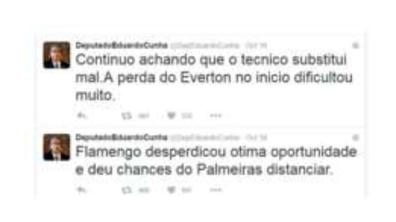 Futebol foi assunto preferido de Cunha nas redes sociais após cassação