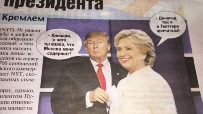 Jornais russos ridicularizam Hillary e exaltam Trump