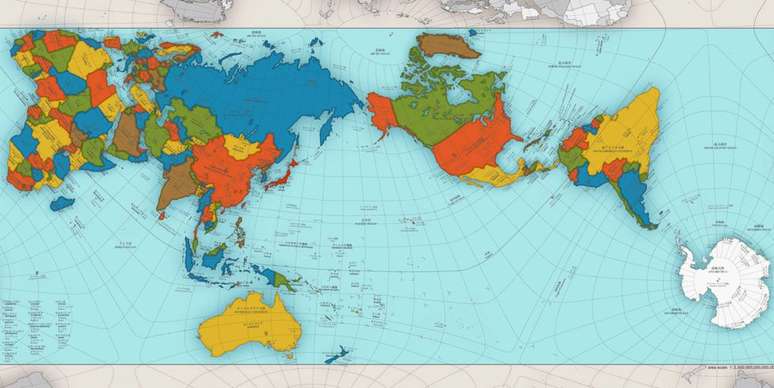 Mapa criado por arquiteto japonês Hajime Narukawa busca refletir com precisão as proporções entre continentes e países 