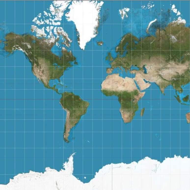 Projeção de Mercator, que está no Atlas, mostra a Groenlândia tão grande quanto a África 