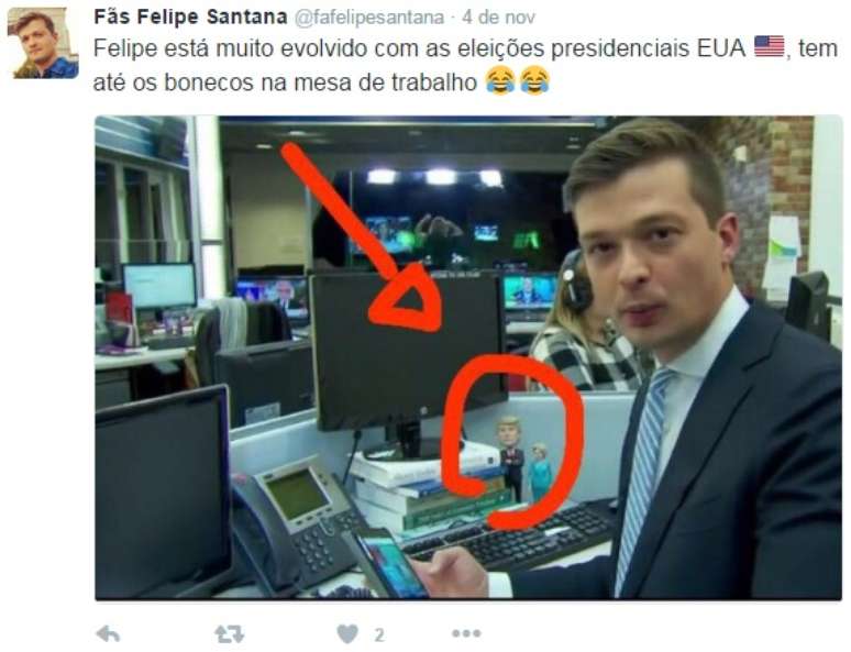 A p&aacute;gina destaca curiosidades da rotina do correspondente (Foto: Reprodu&ccedil;&atilde;o/@fafelipesantana)