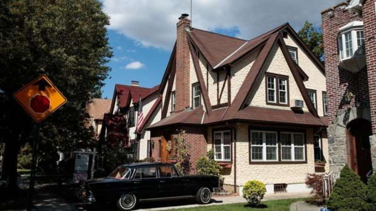 A casa onde Trump passou sua infância, no bairro do Queens, em Nova York
