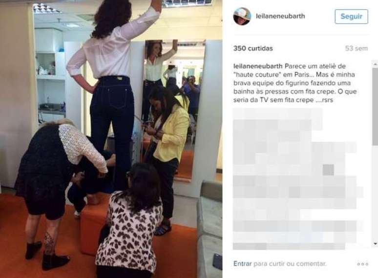 Cenas curiosas fazem parte do Twitter e do Instagram da apresentadora (Foto: Reprodu&ccedil;&atilde;o/@leilaneneubarth)