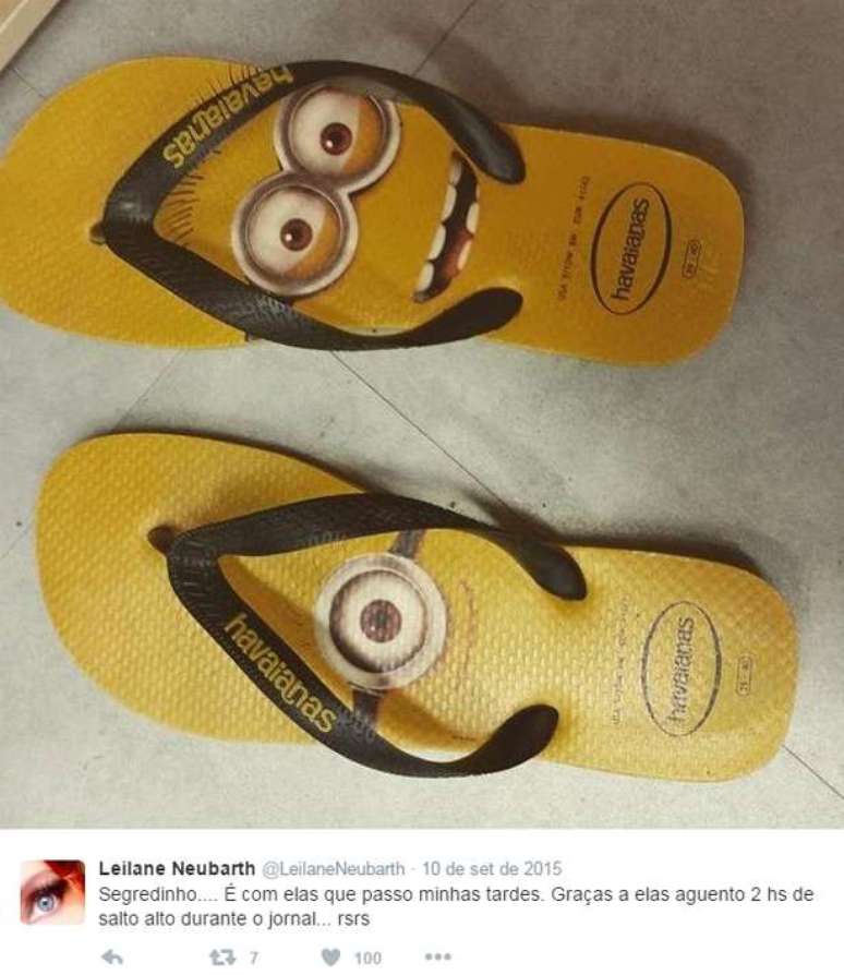 Os Minions, quem diria, fazem parte da rotina da &acirc;ncora (Foto: Reprodu&ccedil;&atilde;o/@leilaneneubarth)
