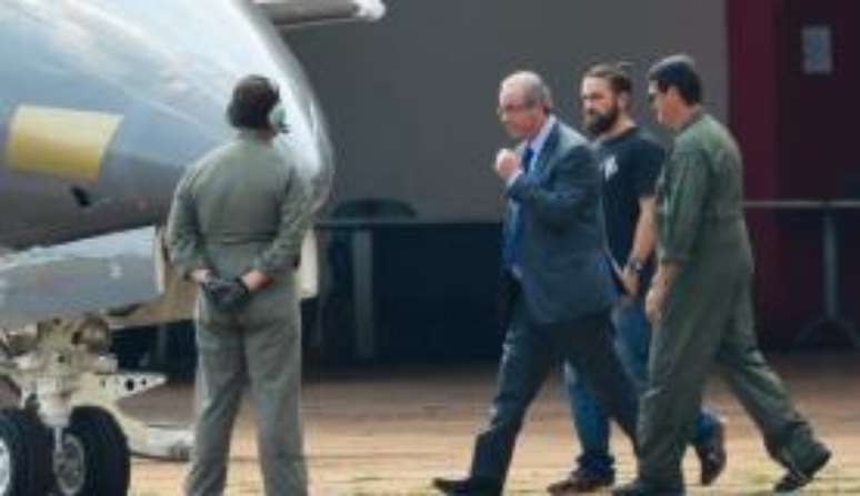 O ex-deputado Eduardo Cunha após ser preso pela Polícia Federal 