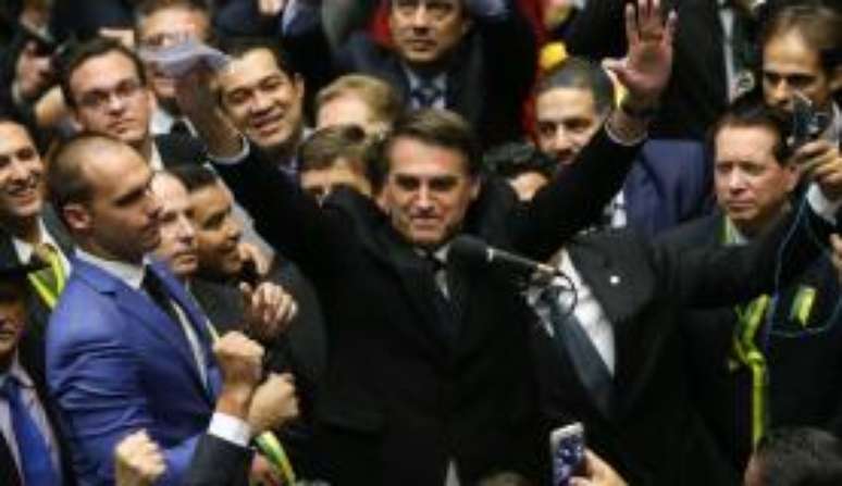O Deputado Jair Bolsonaro no dia da votaçãoda admissibilidade do processo de impeachment da presidenta Dilma Rousseff