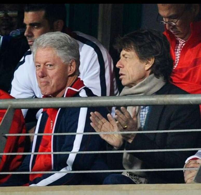 Bill Clinton e Mick Jagger