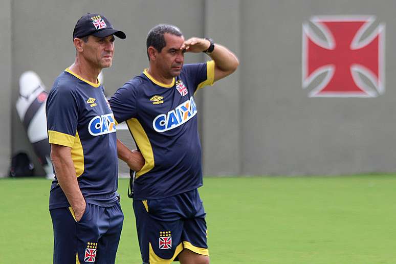 Jorginho e Zinho durante treino do Vasco