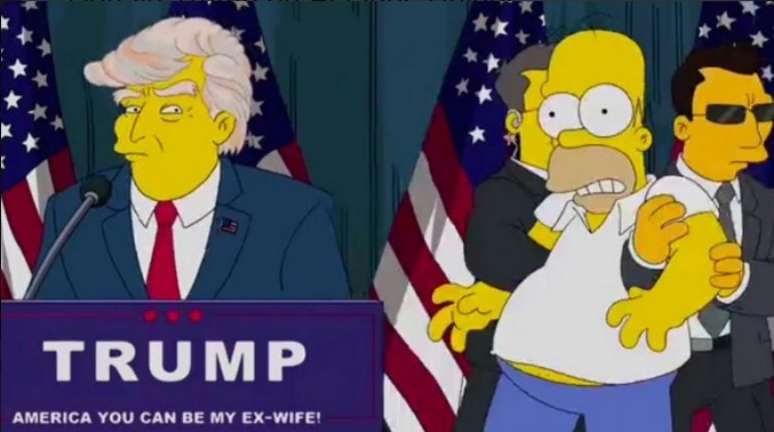 Em um dos episódios de Os Simpsons, Trump faz campanha para presidente