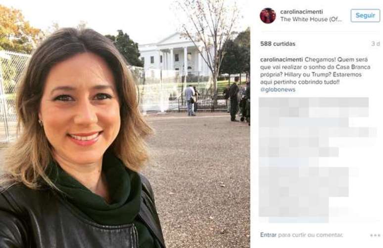 Carolina Cimenti, rep&oacute;rter da GloboNews (Foto: Reprodu&ccedil;&atilde;o)