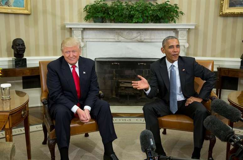 Donald Trump e Barack Obama se encontraram na Casa Branca