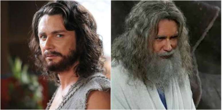 Dois momentos de Ar&atilde;o, um dos personagens principais de Os Dez Mandamentos (Fotos: Divulga&ccedil;&atilde;o/Record)