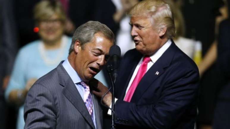 O britânico Nigel Farage, um dos proponentes da campanha para deixar o União Europeia, compartilha retórica parecida com a usada por Trump nos EUA