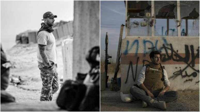 Gabriel Chaim (esq.) está há sete meses na frente de batalha em Mossul; Felipe Dana (dir.) está acompanhando os deslocados pelo conflito 
