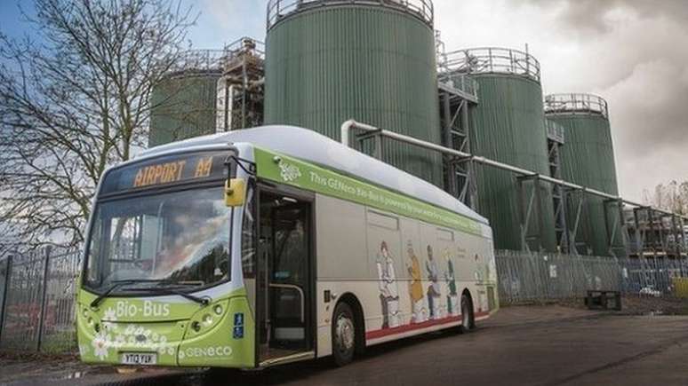 Os restos de comida e dejetos anuais de um passageiro podem abastecer um ônibus por 60 km