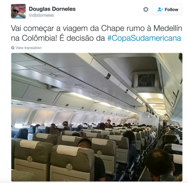Avião com equipe da Chapecoense sofreu acidente quando se aproximava de Medellín, na Colômbia