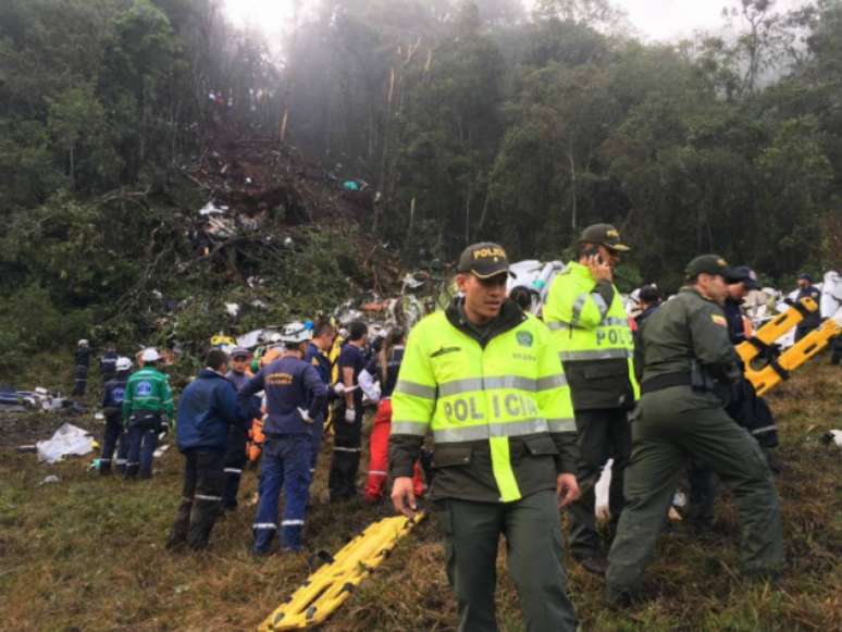 Local da queda do avião da Chapecoense (Foto: Reprodução/Twitter)